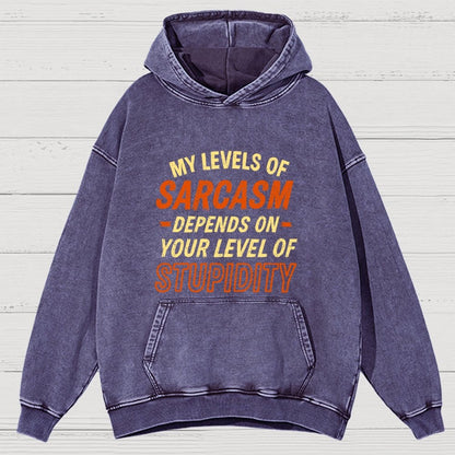 My Level Of Sarcasm Depends Vintage Distressed Hoodie