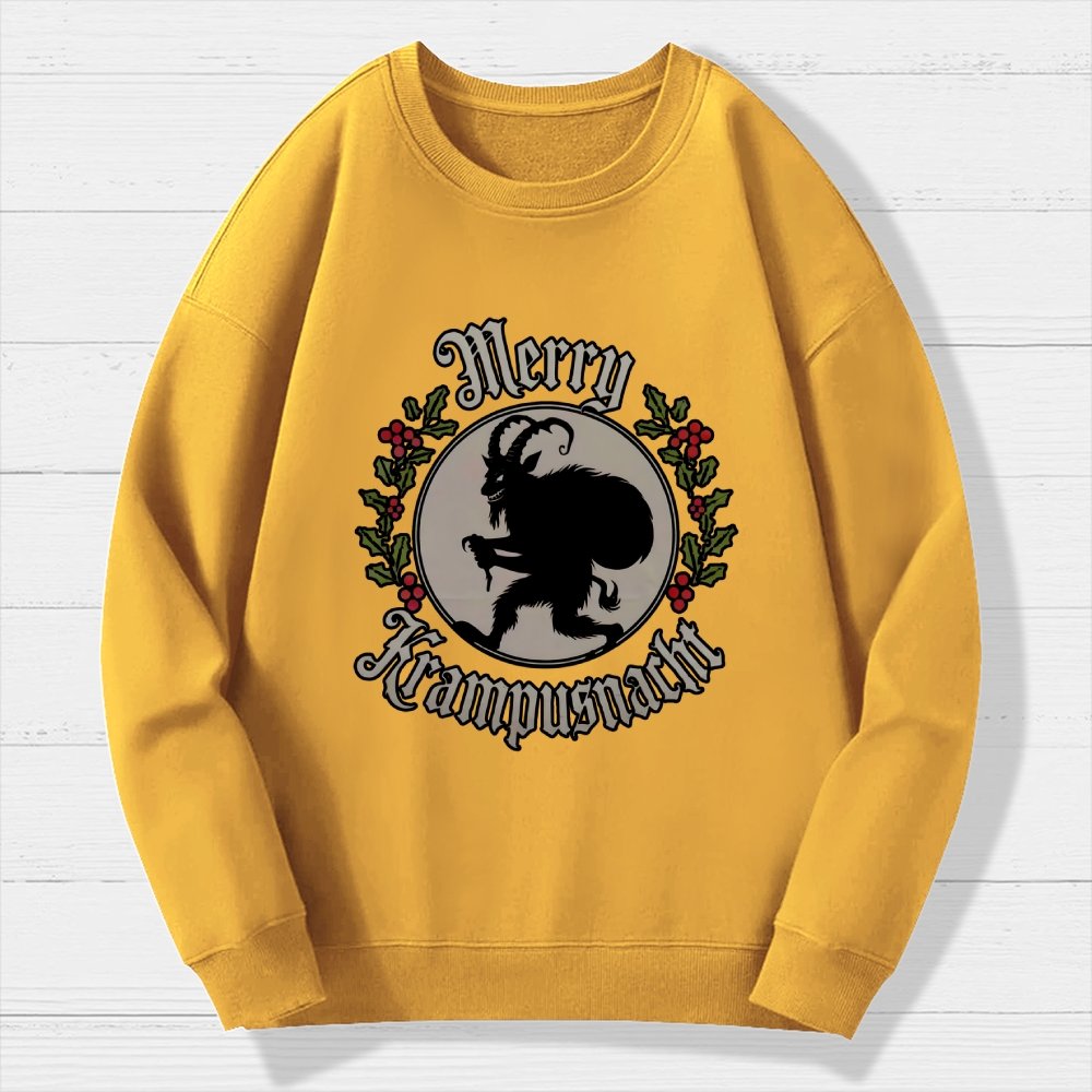 Merry Christmas  Krampus Night Geek Cotton Sweatshirt