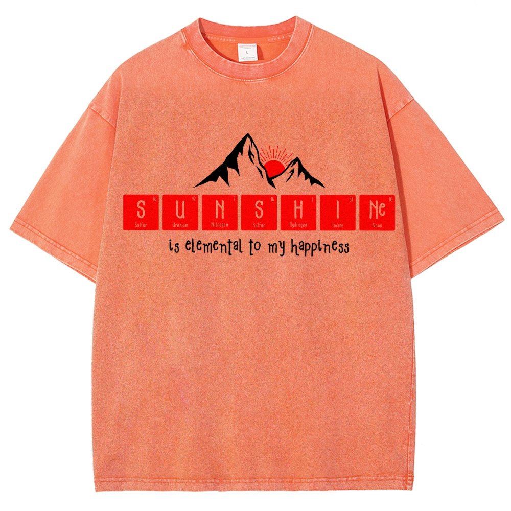 Sunshine Equals Happiness Vintage Distressed T-shirt