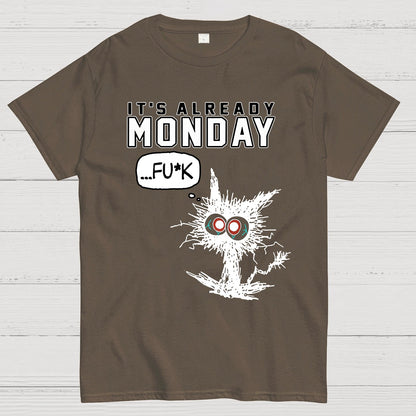 It's Already Monday Funny Cat Geek T-Shirt
