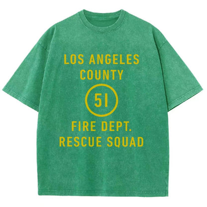 Emergency - Los Angeles County Fire Dept. Squad 51 Vintage Distressed T-shirt