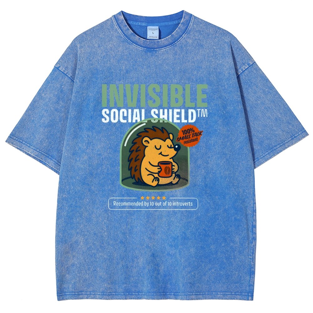 Invisible Social Shield Vintage Distressed T-shirt