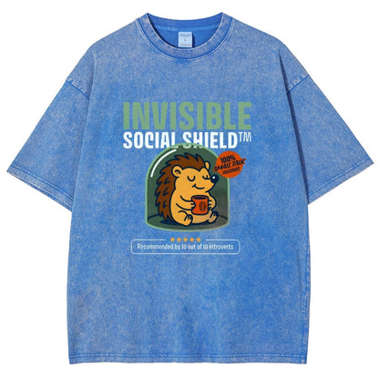Invisible Social Shield Vintage Distressed T-shirt