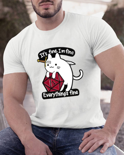 It's Fine Everything's Fine Cat Geeky T-Shirt