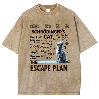 Schrödinger's Cat Escape Plan Vintage Distressed T-shirt