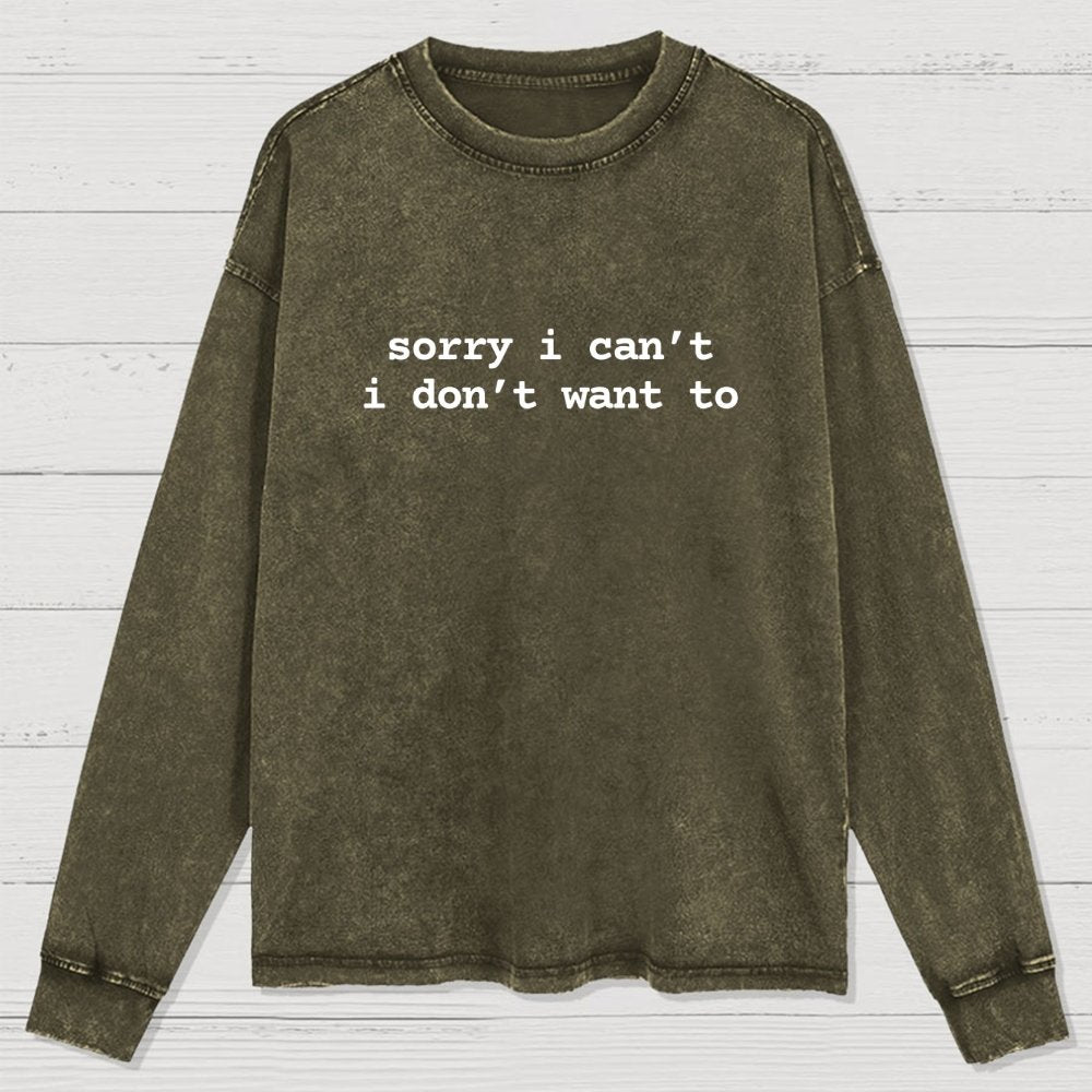 Sarcastic  Humorous  And Funny Quotes For Introverts Washed Long Sleeve Tee
