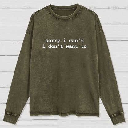 Sarcastic  Humorous  And Funny Quotes For Introverts Washed Long Sleeve Tee