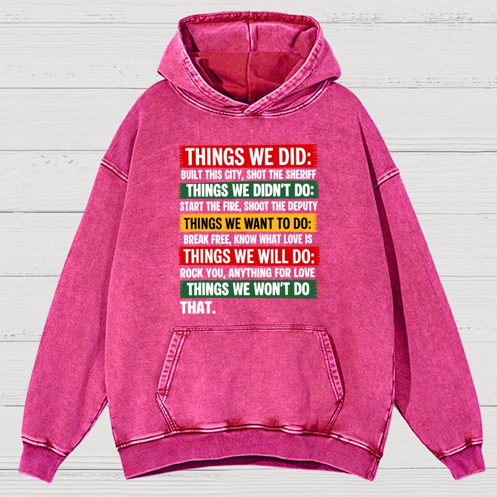 Things We Did Vintage Distressed Hoodie