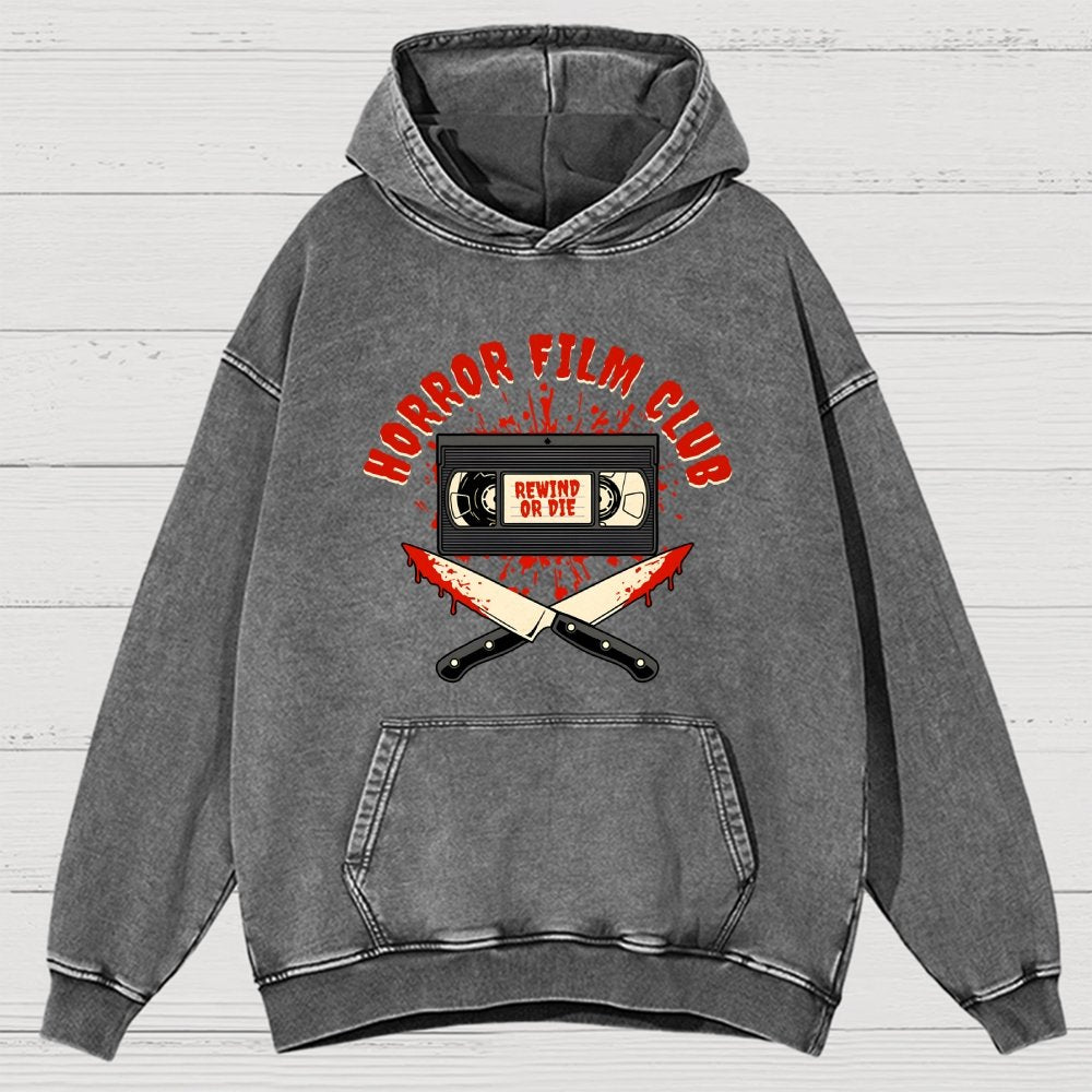 Horror Film Club Vintage Distressed Hoodie