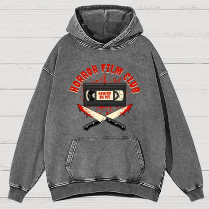 Horror Film Club Vintage Distressed Hoodie