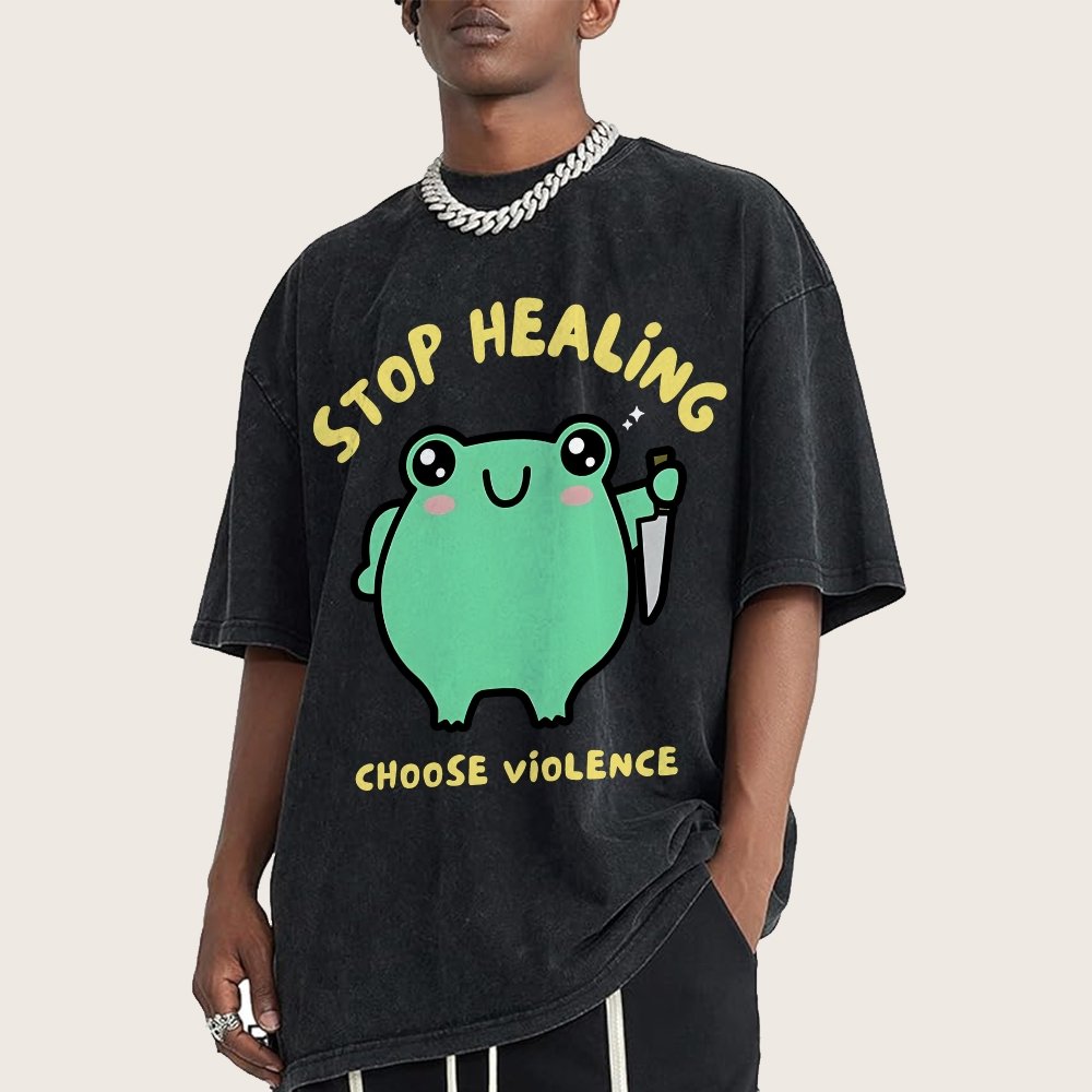 Stop Healing Choose Violence Vintage Distressed T-shirt