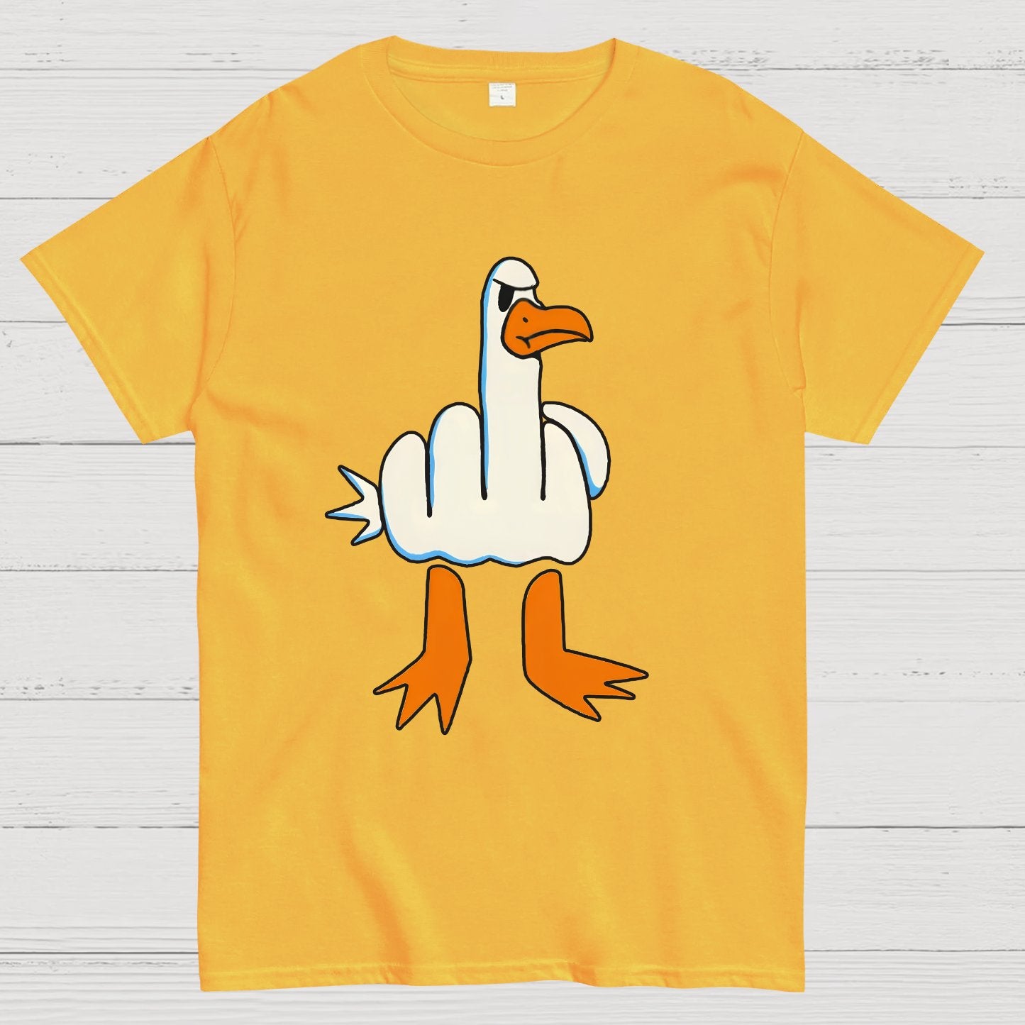 Rude Seagull Design Funny Geeky T-Shirt