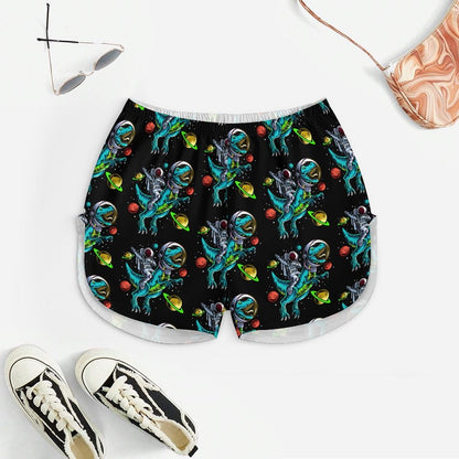 Funny Dinosaur Astronaut Women's Geek Suspender Cami Set