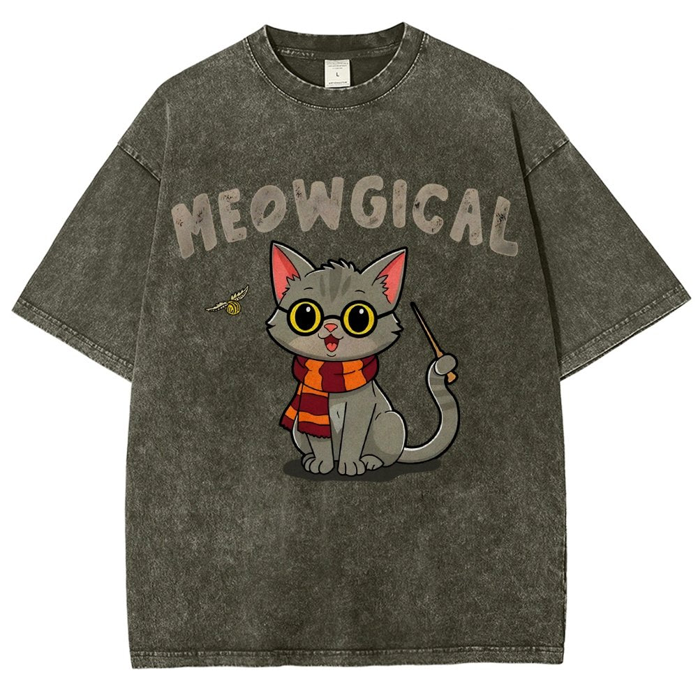 Meowgical Vintage Distressed T-shirt