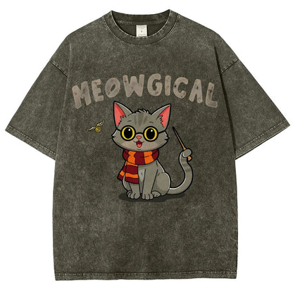 Meowgical Vintage Distressed T-shirt