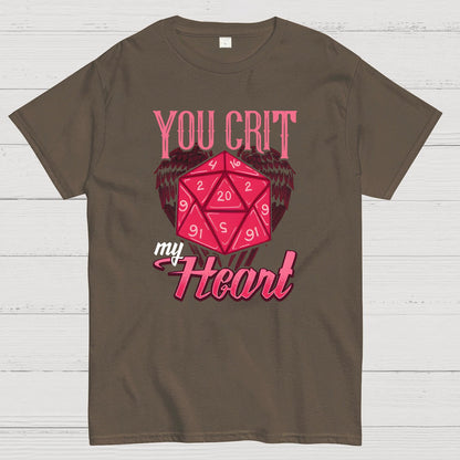 You Crit My Heart Fun Board Game Valentine's Day Nerd T-Shirt