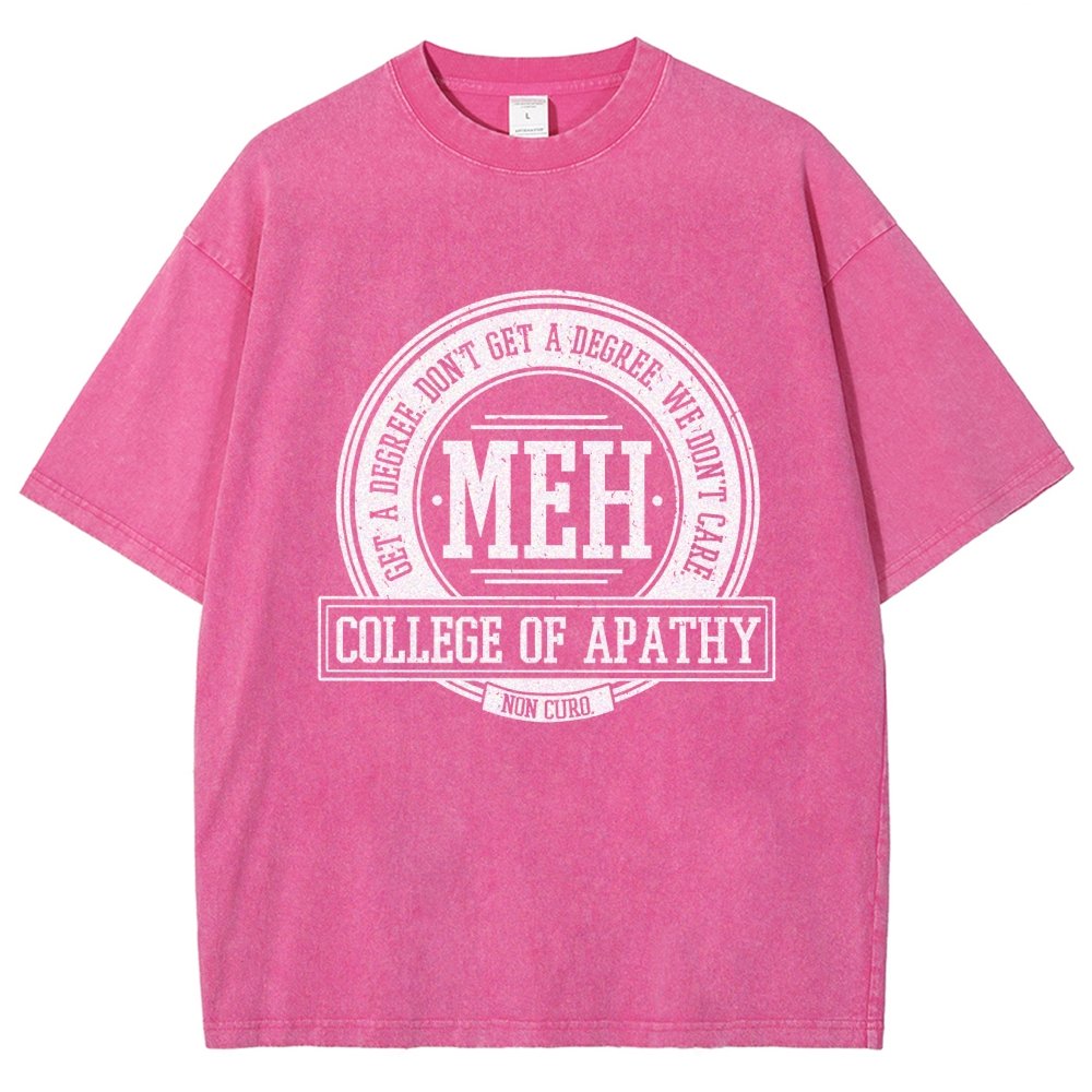College of Apathy Vintage Distressed T-shirt