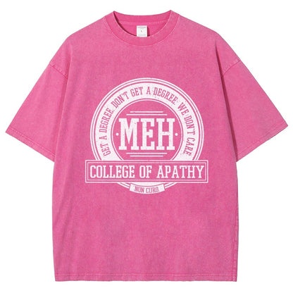 College of Apathy Vintage Distressed T-shirt
