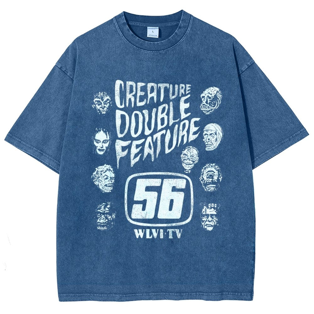 Creature Double Feature Classic Monsters Vintage Distressed T-shirt