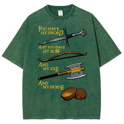 Holy Ring-You Have My Blade And You Have My Arrow And My Hammer And My Steed. Vintage Distressed T-shirt