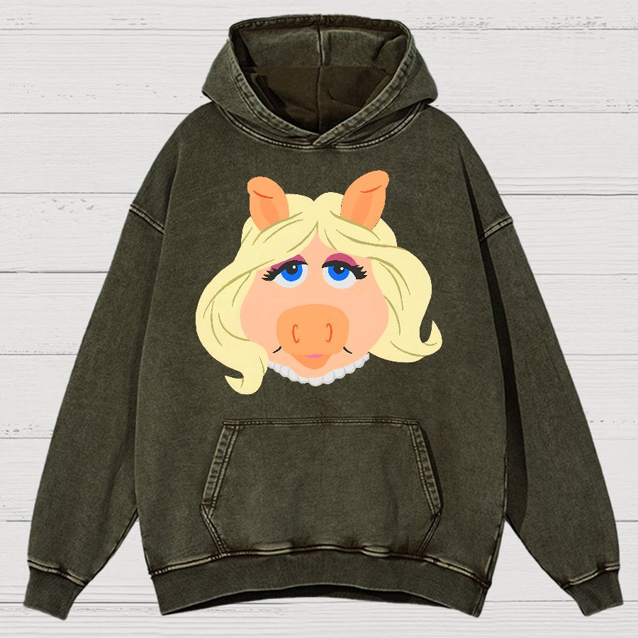 Retro Pop Culture Puppet Face4 Vintage Distressed Hoodie
