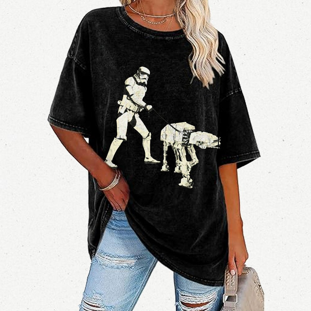 Empire Robot Dog-Planet Battles Vintage Distressed T-shirt