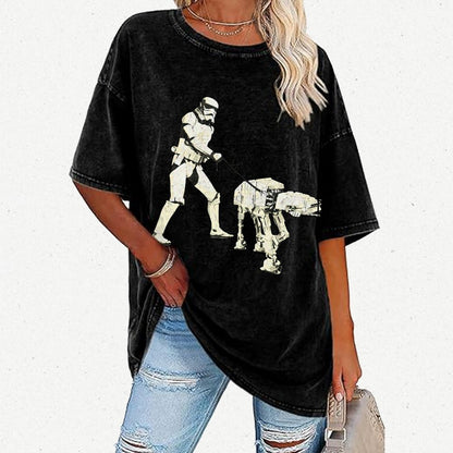 Empire Robot Dog-Planet Battles Vintage Distressed T-shirt