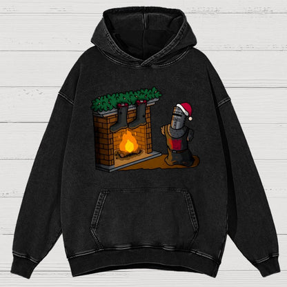Black Knight Christmas Vintage Distressed Hoodie