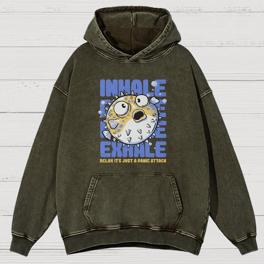 Just a Panic Attack - Funny Fish Sarcasm Vintage Distressed Hoodie
