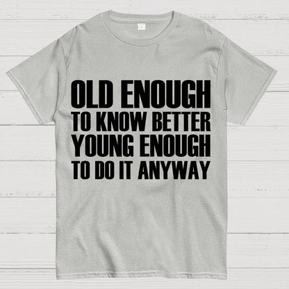 Old Enough To Know Better Young Enough To Do It Anyway Geek T-Shirt