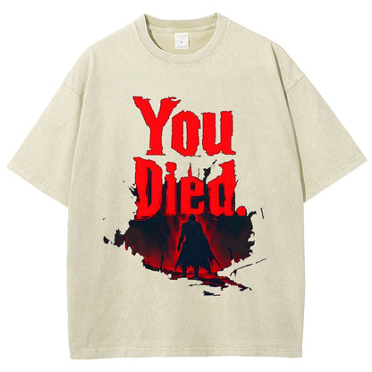 You Died ！Vintage Distressed T-shirt