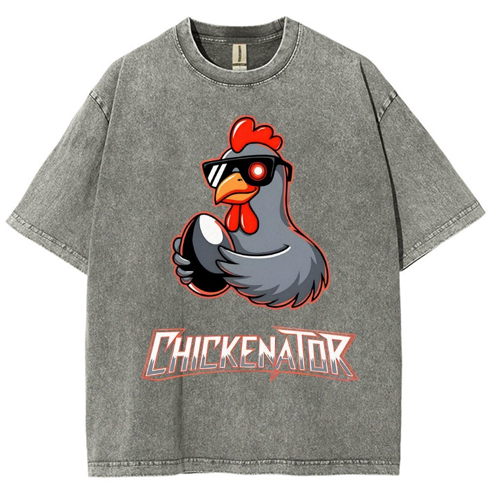 Chickenator The Future Chicken Vintage Distressed T-shirt