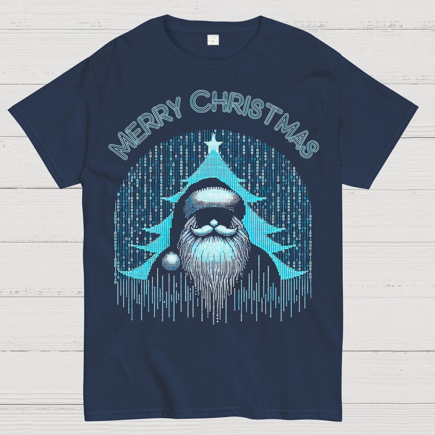 Funny Binary Christmas Santa Clause for Programmer Geek T-Shirt