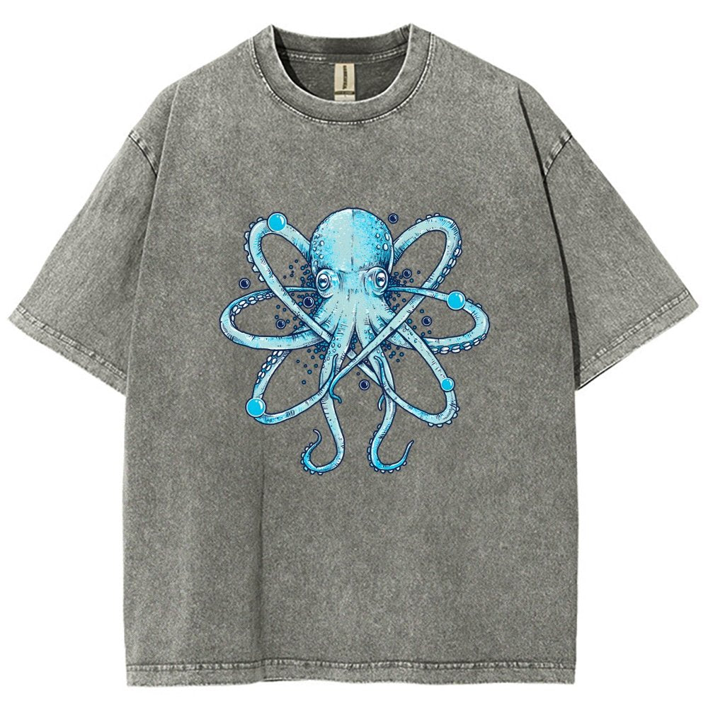 Atomic Octopus Vintage Distressed T-shirt