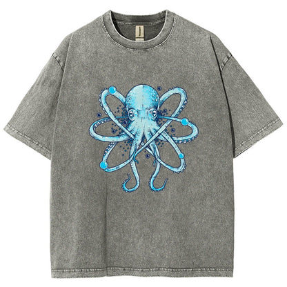 Atomic Octopus Vintage Distressed T-shirt