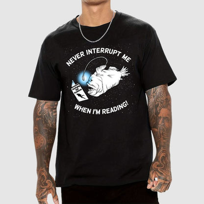 Angler Fish Reading Geek T-Shirt