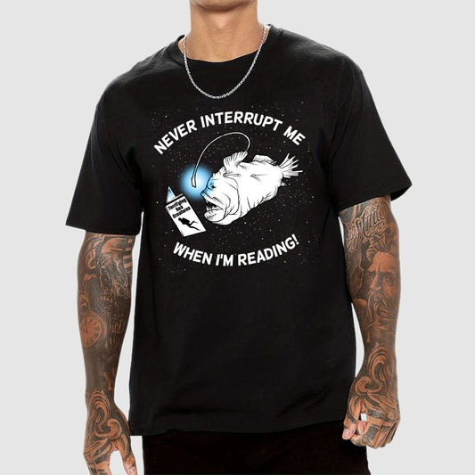 Angler Fish Reading Geek T-Shirt