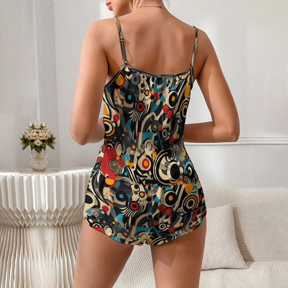 Abstract Art Women's Geek Suspender Cami Set