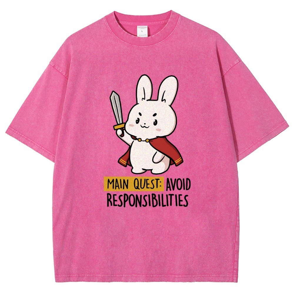 Main Quest Avoid Responsibilities Vintage Distressed T-shirt