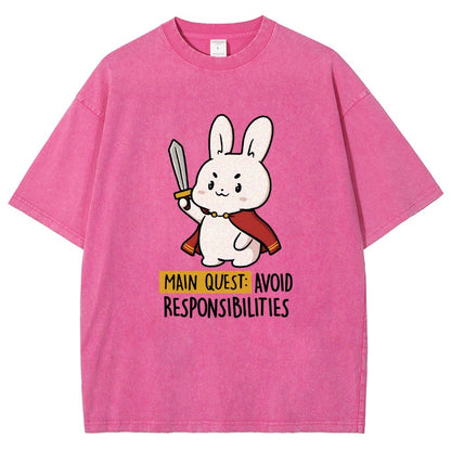 Main Quest Avoid Responsibilities Vintage Distressed T-shirt
