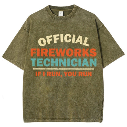 Official Fireworks Technician Vintage Distressed T-shirt