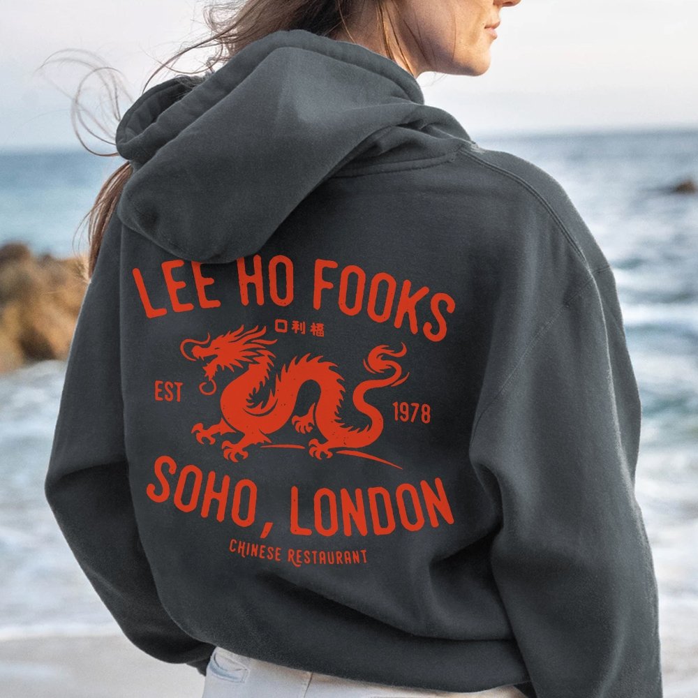 Lee Ho Fooks Printed Back Cotton Hoodie