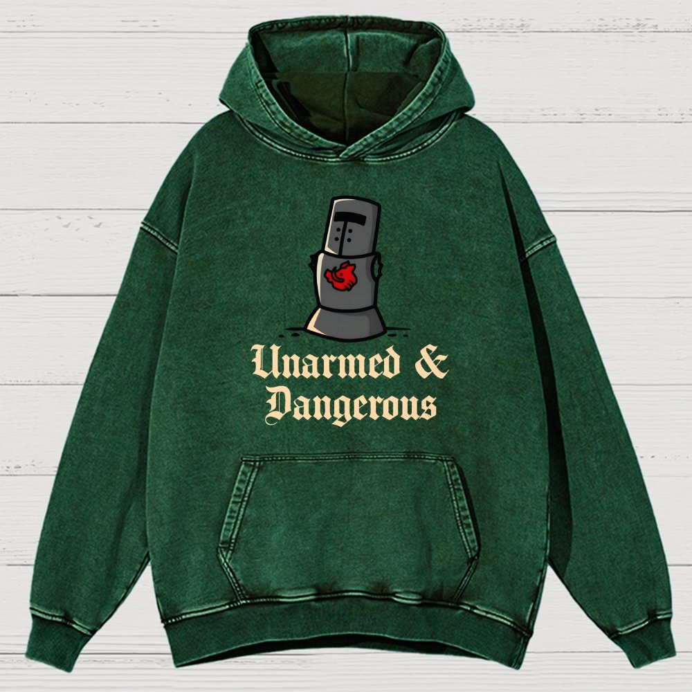 Unarmed And Dangerous Vintage Distressed Hoodie