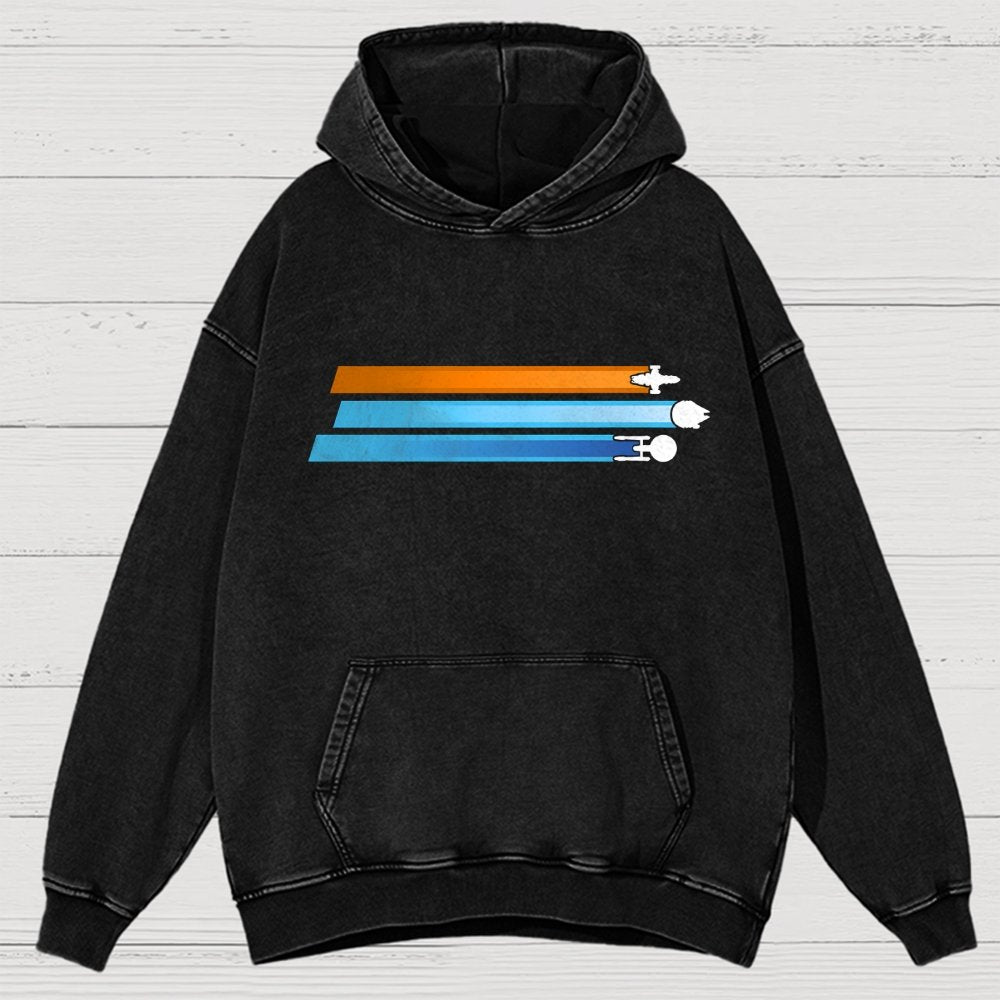 Space Racing Stripes Vintage Distressed Hoodie