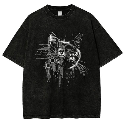 Future Cat Vintage Distressed T-shirt