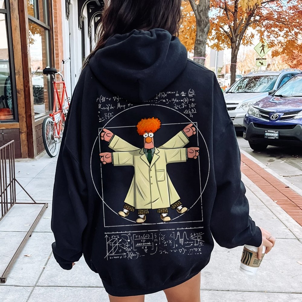 Vitruvian Puppet Printed Back Unisex Cotton Hoodie