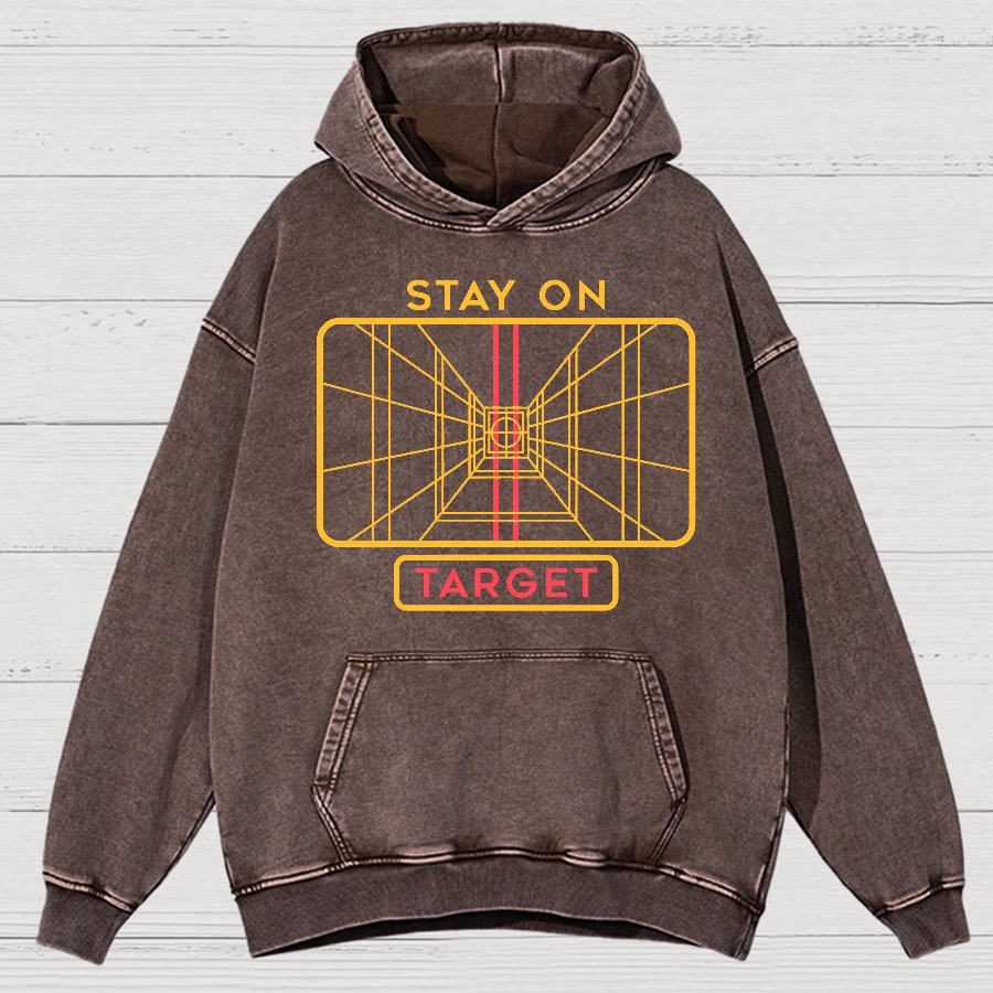 Stay On Target Geeky Vintage Distressed Hoodie
