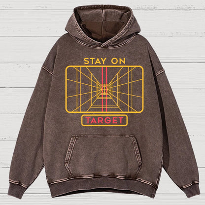 Stay On Target Geeky Vintage Distressed Hoodie