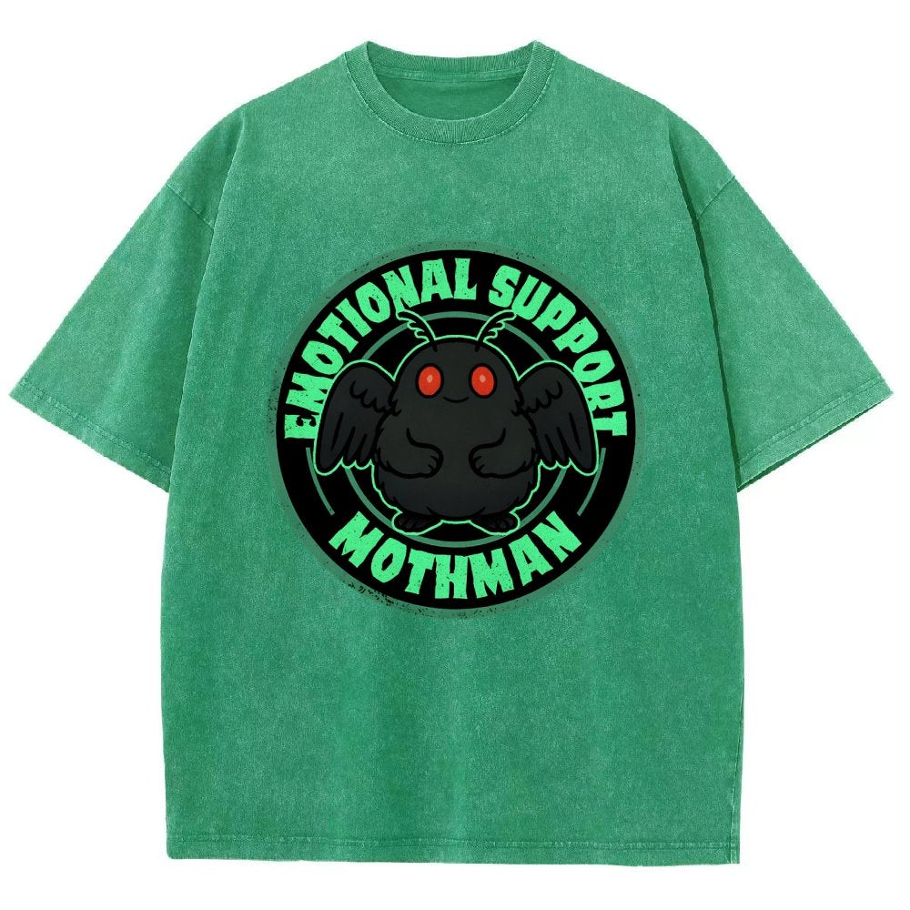 Emotional Support Mothman Vintage Distressed T-shirt