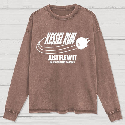 Galactic Run Just Flew It Washed Long Sleeve Tee